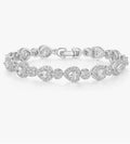 Classic Heart-shaped Tennis Bracelets for Women, 18K White Gold Plated Round Cubic Zirconia Tennis Bracelet for Women Mom Wife